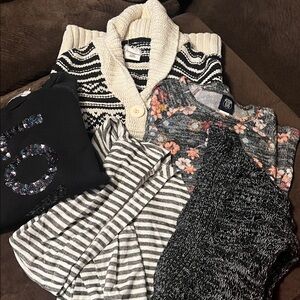 Striped and Patterned Girls Sweater Collection